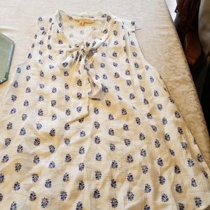 Light floral sleeveless blouse